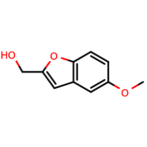Chemical structure of (5-methoxy-1-benzofuran-2-yl)methanol , CAS 37603-26-2, AChemBlock AD284728