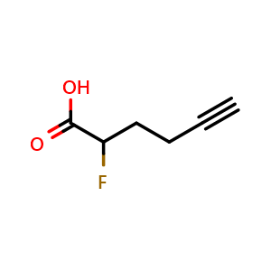 Chemical structure of 2-fluorohex-5-ynoic acid , CAS 84163-87-1, AChemBlock AD284737