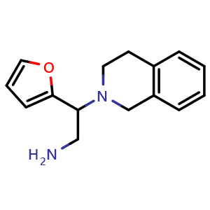 Chemical structure of [2-(3,4-dihydroisoquinolin-2(1H)-yl)-2-(2-furyl)ethyl]amine , CAS 953716-20-6, AChemBlock AD284742
