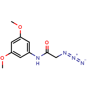Chemical structure of 2-Azido-N-(3,5-dimethoxyphenyl)acetamide , CAS 1325304-00-4, AChemBlock AD284748