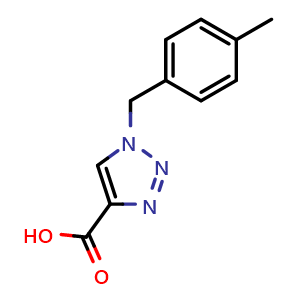 Chemical structure of 1-[(4-methylphenyl)methyl]-1H-1,2,3-triazole-4-carboxylic acid , CAS 931703-68-3, AChemBlock AD284749