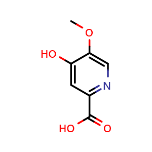 Chemical structure of 4-hydroxy-5-methoxypyridine-2-carboxylic acid , CAS 51727-04-9, AChemBlock AD284754