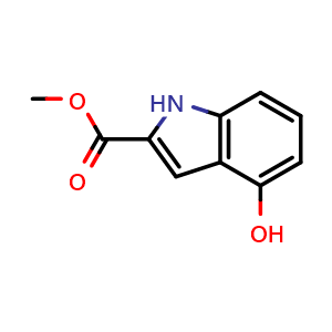Chemical structure of methyl 4-hydroxy-1H-indole-2-carboxylate , CAS 27748-08-9, AChemBlock AD284755