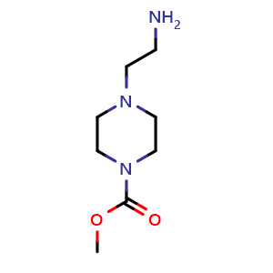 Chemical structure of methyl 4-(2-aminoethyl)piperazine-1-carboxylate , CAS 1095017-29-0, AChemBlock AD284756