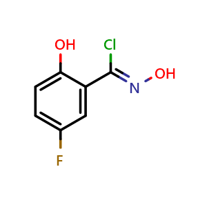 Chemical structure of (Z)-5-fluoro-N,2-dihydroxybenzene-1-carbonimidoyl chloride , CAS 2321335-67-3, AChemBlock AD284760