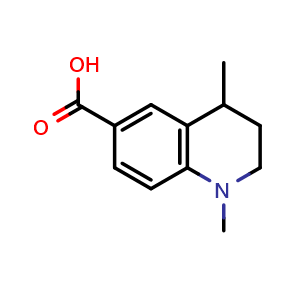 Chemical structure of 1,4-dimethyl-1,2,3,4-tetrahydroquinoline-6-carboxylic acid , CAS 2319786-94-0, AChemBlock AD284771