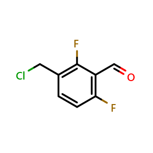 Chemical structure of 3-(chloromethyl)-2,6-difluorobenzaldehyde , CAS 3036570-16-5, AChemBlock AD284772