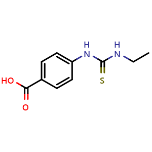 Chemical structure of 4-[(Ethylcarbamothioyl)amino]benzoic acid , CAS 15863-32-8, AChemBlock AD284797