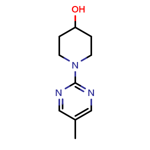 Chemical structure of 1-(5-Methylpyrimidin-2-yl)piperidin-4-ol , CAS 1236285-21-4, AChemBlock AD284814