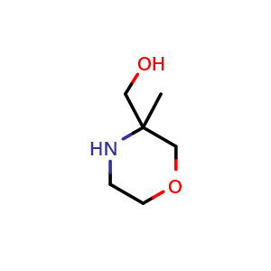 Chemical structure of (3-methylmorpholin-3-yl)methanol , CAS 1003-81-2, AChemBlock AD284823