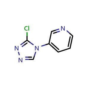 Chemical structure of 3-(3-chloro-4H-1,2,4-triazol-4-yl)pyridine , CAS 1341690-82-1, AChemBlock AD284829