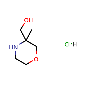 Chemical structure of (3-methylmorpholin-3-yl)methanol hydrochloride , CAS 1121-98-8, AChemBlock AD284835