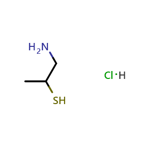 Chemical structure of 1-aminopropane-2-thiol hydrochloride , CAS 4146-16-1, AChemBlock AD284836