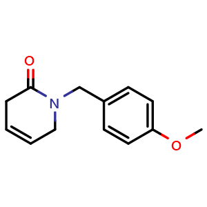 Chemical structure of 1-[(4-methoxyphenyl)methyl]-1,2,3,6-tetrahydropyridin-2-one , CAS 2168360-11-8, AChemBlock AD284842