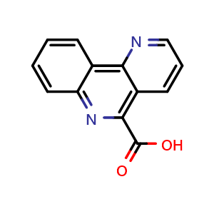 Chemical structure of Benzo[h][1,6]naphthyridine-5-carboxylic acid , CAS 69164-28-9, AChemBlock AD284850