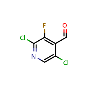 Chemical structure of 2,5-dichloro-3-fluoropyridine-4-carbaldehyde , CAS 1936591-33-1, AChemBlock AD284852