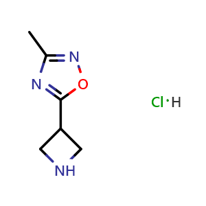 Chemical structure of 5-(azetidin-3-yl)-3-methyl-1,2,4-oxadiazole hydrochloride , CAS 1185303-98-3, AChemBlock AD284853