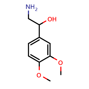 Chemical structure of 2-Amino-1-(3,4-dimethoxyphenyl)ethan-1-ol , CAS 6924-15-8, AChemBlock AD284859