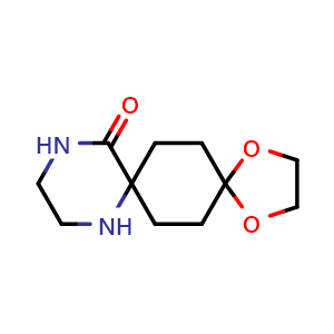 Chemical structure of 1,4-Dioxa-9,12-diazadispiro[4.2.5.2]pentadecan-13-one , CAS 1263475-11-1, AChemBlock AD284872