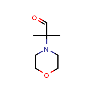 Chemical structure of 2-methyl-2-(morpholin-4-yl)propanal , CAS 16042-91-4, AChemBlock AD284878