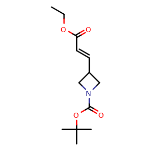 Chemical structure of (E)-tert-Butyl 3-(3-ethoxy-3-oxoprop-1-en-1-yl)azetidine-1-carboxylate , CAS 193085-21-1, AChemBlock AD284883