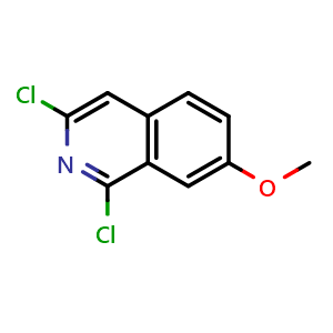 Chemical structure of 1,3-Dichloro-7-methoxy-isoquinoline , CAS 24623-40-3, AChemBlock AD284898