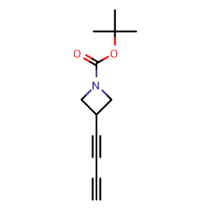 Chemical structure of tert-butyl 3-buta-1,3-diynylazetidine-1-carboxylate , CAS 2613383-49-4, AChemBlock AD284902