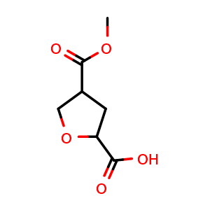 Chemical structure of 4-methoxycarbonyltetrahydrofuran-2-carboxylic acid , CAS 1823593-43-6, AChemBlock AD284903