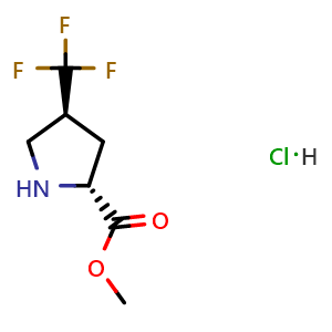 Chemical structure of methyl (2R,4S)-4-(trifluoromethyl)pyrrolidine-2-carboxylate hydrochloride , CAS 1463881-03-9, AChemBlock AD284906