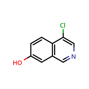 Chemical structure of 4-chloroisoquinolin-7-ol , CAS 1888902-20-2, AChemBlock AD284914