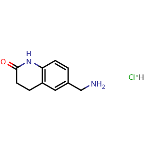 Chemical structure of 6-(aminomethyl)-3,4-dihydro-1H-quinolin-2-one hydrochloride , CAS 1312536-58-5, AChemBlock AD284924