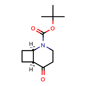 Chemical structure of rel-tert-butyl (1R,6S)-5-oxo-2-azabicyclo[4.2.0]octane-2-carboxylate , CAS 2708280-81-1, AChemBlock AD284933