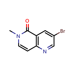 Chemical structure of 3-bromo-6-methyl-1,6-naphthyridin-5-one , CAS 3033893-30-7, AChemBlock AD284936