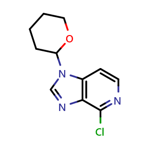 Chemical structure of 4-chloro-1-tetrahydropyran-2-yl-imidazo[4,5-c]pyridine , CAS 2655654-13-8, AChemBlock AD284940