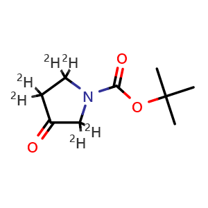 Chemical structure of tert-butyl 2,2,3,3,5,5-hexadeuterio-4-oxo-pyrrolidine-1-carboxylate , CAS 2294948-48-2, AChemBlock AD284942