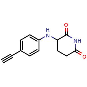 Chemical structure of 3-((4-ethynylphenyl)amino)piperidine-2,6-dione , CAS 2955709-06-3, AChemBlock AD284945