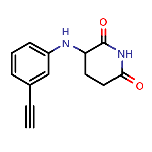 Chemical structure of 3-((3-Ethynylphenyl)amino)piperidine-2,6-dione , CAS 2751702-54-0, AChemBlock AD284951
