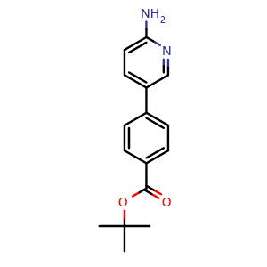 Chemical structure of tert-Butyl 4-(6-amino-3-pyridyl)benzoate , CAS 2227245-63-6, AChemBlock AD284954