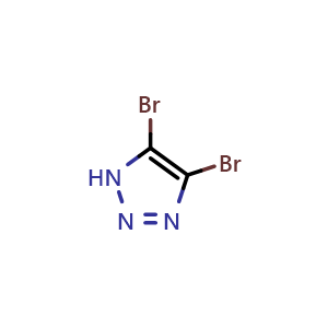 Chemical structure of 4,5-Dibromo-1H-triazole , CAS 15294-81-2, AChemBlock AD284968