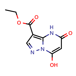 Chemical structure of Ethyl 7-hydroxy-5-oxo-4H-pyrazolo[1,5-a]pyrimidine-3-carboxylate , CAS 90349-67-0, AChemBlock AD284969