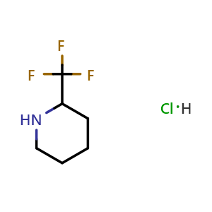 Chemical structure of 2-(trifluoromethyl)piperidine hydrochloride , CAS 627533-08-8, AChemBlock AD284973