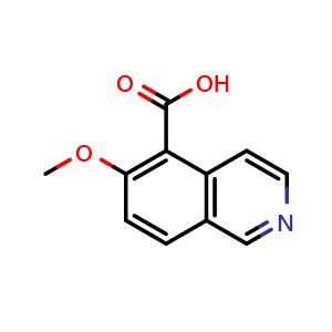 Chemical structure of 6-methoxyisoquinoline-5-carboxylic acid , CAS 1256818-56-0, AChemBlock AD284983