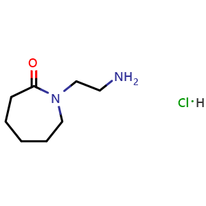 Chemical structure of 1-(2-aminoethyl)azepan-2-one hydrochloride , CAS 72649-25-3, AChemBlock AD284984