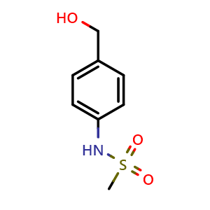 Chemical structure of [4-(hydroxymethyl)phenyl]methanesulfonamide , CAS 1423027-12-6, AChemBlock AD284989
