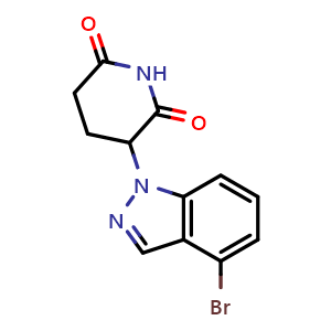 Chemical structure of 3-(4-Bromo-1H-indazol-1-yl)piperidine-2,6-dione , CAS 2820500-86-3, AChemBlock AD284998