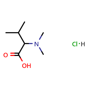 Chemical structure of 2-(dimethylamino)-3-methyl-butanoic acid hydrochloride , CAS 67368-47-2, AChemBlock AD285007
