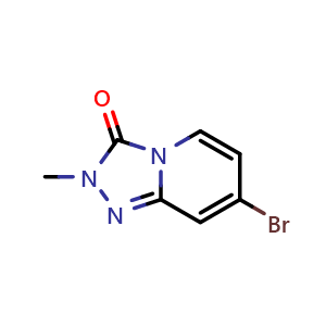 Chemical structure of 7-Bromo-2-methyl-[1,2,4]triazolo[4,3-a]pyridin-3-one , CAS 2446442-65-3, AChemBlock AD285008