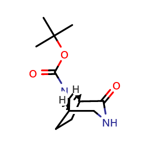 Chemical structure of tert-Butyl (1S,5R)-2-oxo-3,8-diazabicyclo[3.2.1]octane-8-carboxylate , CAS 1622919-66-7, AChemBlock AD285009