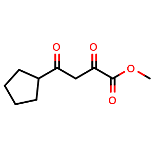 Chemical structure of Methyl 4-cyclopentyl-2,4-dioxo-butanoate , CAS 1340564-45-5, AChemBlock AD285010