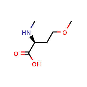 Chemical structure of (2S)-4-methoxy-2-(methylamino)butanoic acid , CAS 1500648-79-2, AChemBlock AD285012